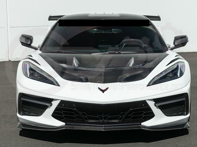 2020-PRESENT CHEVROLET CORVETTE C8 | ZR1 REPLICA STYLE DOUBLE SIDED CARBON FIBER FRONT VENTED HOOD